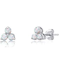 MaxColor - 14K 0.20 Ct. Tw. Lab-Grown Opal Studs - Lyst