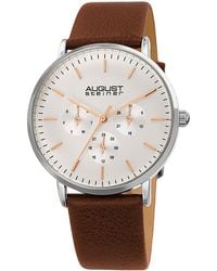 August Steiner - Genuine Leather Watch - Lyst