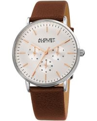 August Steiner - Genuine Leather Watch - Lyst