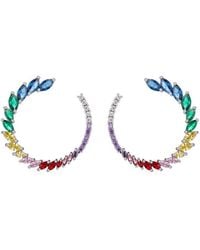 Eye Candy LA - Danielle Roman Multi Color Cz Crystal Loop Earring - Lyst