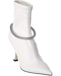 Jimmy Choo Leroy 90 Leather Bootie - White