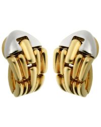 BVLGARI - 18K Two-Tone Clip-On Hoops (Authentic Pre-Owned) - Lyst