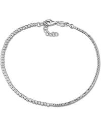 Italian Silver - Wheat Link Chain Bracelet - Lyst