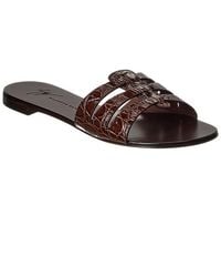 Giuseppe Zanotti - Anuvorock Croc-Embossed Leather Sandal - Lyst