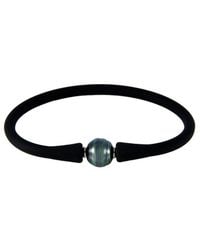 Splendid - Rhodium Plated 10-11mm Tahitian Pearl Bracelet - Lyst