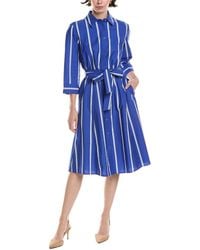 Anne Klein - Tie Waist Midi Shirtdress - Lyst