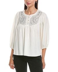 Nanette Lepore - Balloon Sleeve Linen-Blend Blouse - Lyst