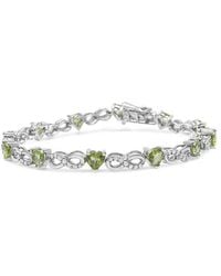 Haus of Brilliance - 6.50 Ct. Tw. Diamond & Lab-Grown Peridot Link Bracelet - Lyst