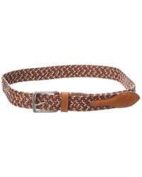 Tommy Bahama - Braid Mixed Material Leather-trim Belt - Lyst