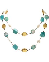 Margo Morrison - Vermeil Mint Agate, Amazonite, Chalcedony Toggle Necklace - Lyst