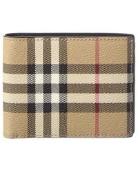 Burberry - Check E-Canvas Bifold Wallet - Lyst