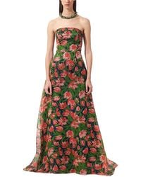 Carolina Herrera - Strapless Silk A-Line Gown - Lyst