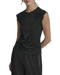 DKNY - Stud Sleeve Top - Lyst