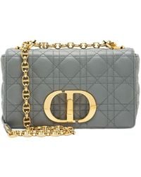 Dior - Grey Calfskin Cannage Caro Small Shoulder Bag (authentic Pre-loved) - Lyst