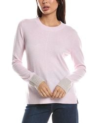 Forte - Contrast Trim Crew Cashmere Sweater - Lyst