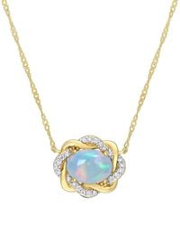 Rina Limor - 10k 0.83 Ct. Tw. Diamond & Ethiopian Opal Interlaced Halo Necklace - Lyst