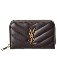 Saint Laurent - Cassandre Leather Coin Purse - Lyst