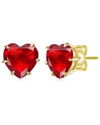 Rachel Glauber - 14K Plated Cz Stud Earrings - Lyst