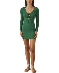 Shona Joy - Eve Long Sleeve Keyhole Mini Dress - Lyst