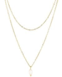 Adornia - 18K Plated Stainless Steel 6.2Mmx4.2Mm Pearl Necklace - Lyst