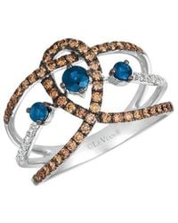 Le Vian - Le Vian Blueberry Sapphire 14k 0.82 Ct. Tw. Diamond & Sapphire Half-eternity Cocktail Ring - Lyst