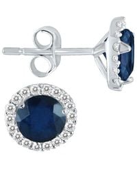 Gemstones - 14k 1.14 Ct. Tw. Diamond & Sapphire Earrings - Lyst