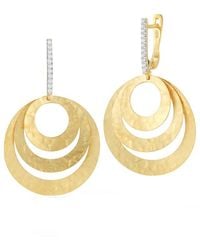 Reiss - 14k 0.13 Ct. Tw. Diamond Dangling Earrings - Lyst