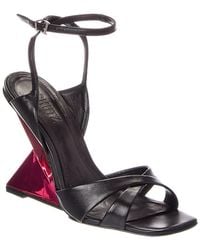 SCHUTZ SHOES - Jill Leather Wedge Sandal - Lyst
