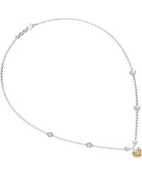 Lab Grown Diamonds - 18K Vermeil 2.95 Ct. Tw. Lab-Grown Diamond & Gemstone Station Necklace - Lyst