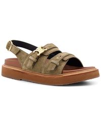 Celine - Triomphe Suede Sandal - Lyst