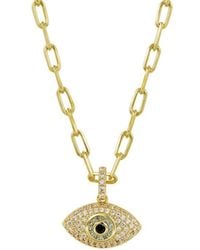 Savvy Cie - Plated Cz Pendant Necklace - Lyst