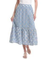 Ellen Tracy - Voile Embroidered Tiered Skirt - Lyst