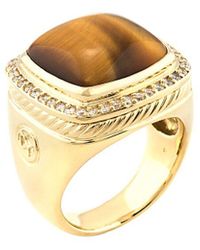 David Yurman - Albion 18K 0.40 Ct. Tw. Diamond & Tiger'S Eye Ring (Authentic Pre-Owned) - Lyst