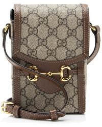 Gucci - Gg Supreme Canvas Horsebit 1955 Vertical Mini Shoulder Bag (Authentic Pre-Loved) - Lyst