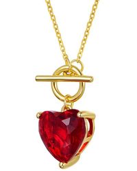 Genevive Jewelry - 14K Diamond Cz Chain Necklace - Lyst