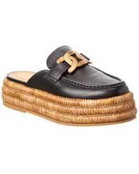 Tod's - Leather Platform Espadrille - Lyst