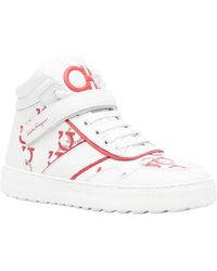 Ferragamo - Noe High-Top Leather Sneaker - Lyst