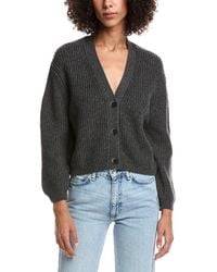 Forte - Wool & Cashmere-Blend Short Rib V-Neck Button Cardigan - Lyst