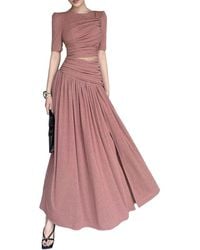 BURRYCO - Short Sleeve Solid Maxi Dress - Lyst