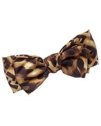 Fendi Dnu Inv Ff Silk Hair Clip in Brown | Lyst UK