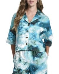 DKNY - Buttoned Linen Shirt - Lyst
