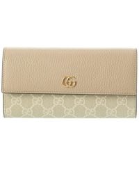 Gucci - GG Marmont GG Supreme Canvas & Leather Continental Wallet - Lyst