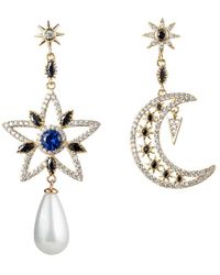Eye Candy LA - Luxe Collection 18k Plated Cz Star & Moon Earrings - Lyst