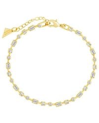 Sterling Forever - 14K Cz Camden Staggered Tennis Bracelet - Lyst