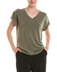 Jones New York - Roll Cuff Tab V-Neck T-Shirt - Lyst