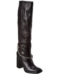 Schutz Lorina Leather Long Boot - Black