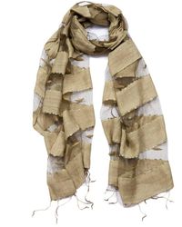 Womens Accessories Scarves and mufflers Blue Pacific Silk-blend Scarf in Brown 