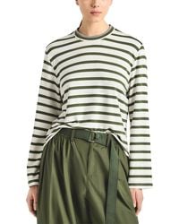 10 Crosby Derek Lam - Myrtha Striped French Terry Jersey Crewneck Top - Lyst
