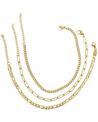 Adornia - 14k Plated Mixed Chain Ankle Bracelet Set - Lyst