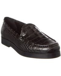 Manolo Blahnik - Dinelio Croc-embossed Leather Loafer - Lyst